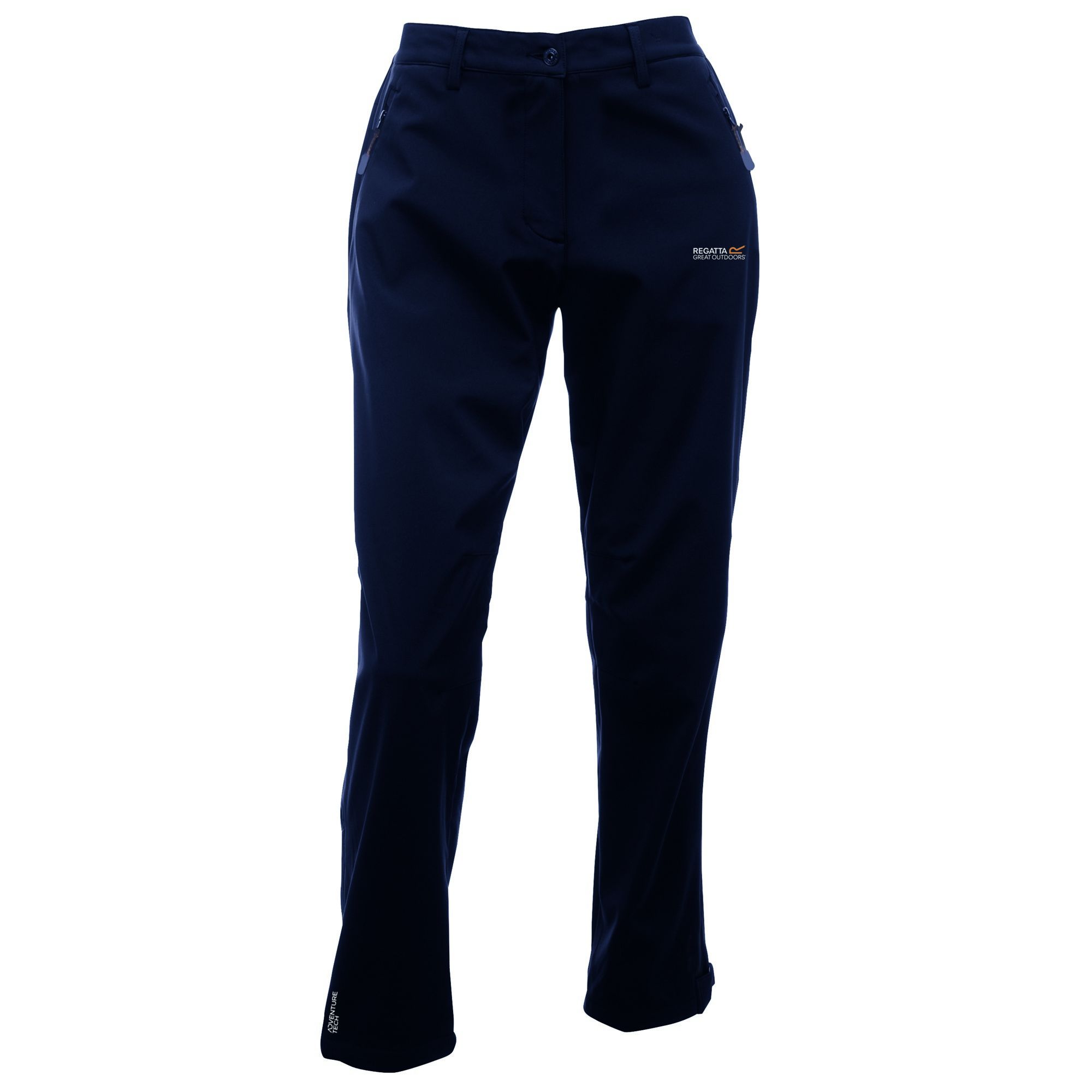 The womens Geo Softshell XPT II Trousers use a breathable, wind resistant membrane with a DWR (Durable Water Repellent) finish for maximum comfort on demanding days. They stave off showers and gales and keep you warm while allowing superb mobility. Packed with handy pockets and part elastic at the waist for comfort as you move, they have proven to be a best-selling performance trousers year-on-year. Leg length - 29ins. Regatta Womens sizing (waist approx): 6 (23in/58cm), 8 (25in/63cm), 10 (27in/68cm), 12 (29in/74cm), 14 (31in/79cm), 16 (33in/84cm), 18 (36in/91cm), 20 (38in/96cm), 22 (41in/104cm), 24 (43in/109cm), 26 (45in/114cm), 28 (47in/119cm), 30 (49in/124cm), 32 (51in/129cm), 34 (53in/135cm), 36 (55in/140cm). 4% Elastane, 96% Polyester.