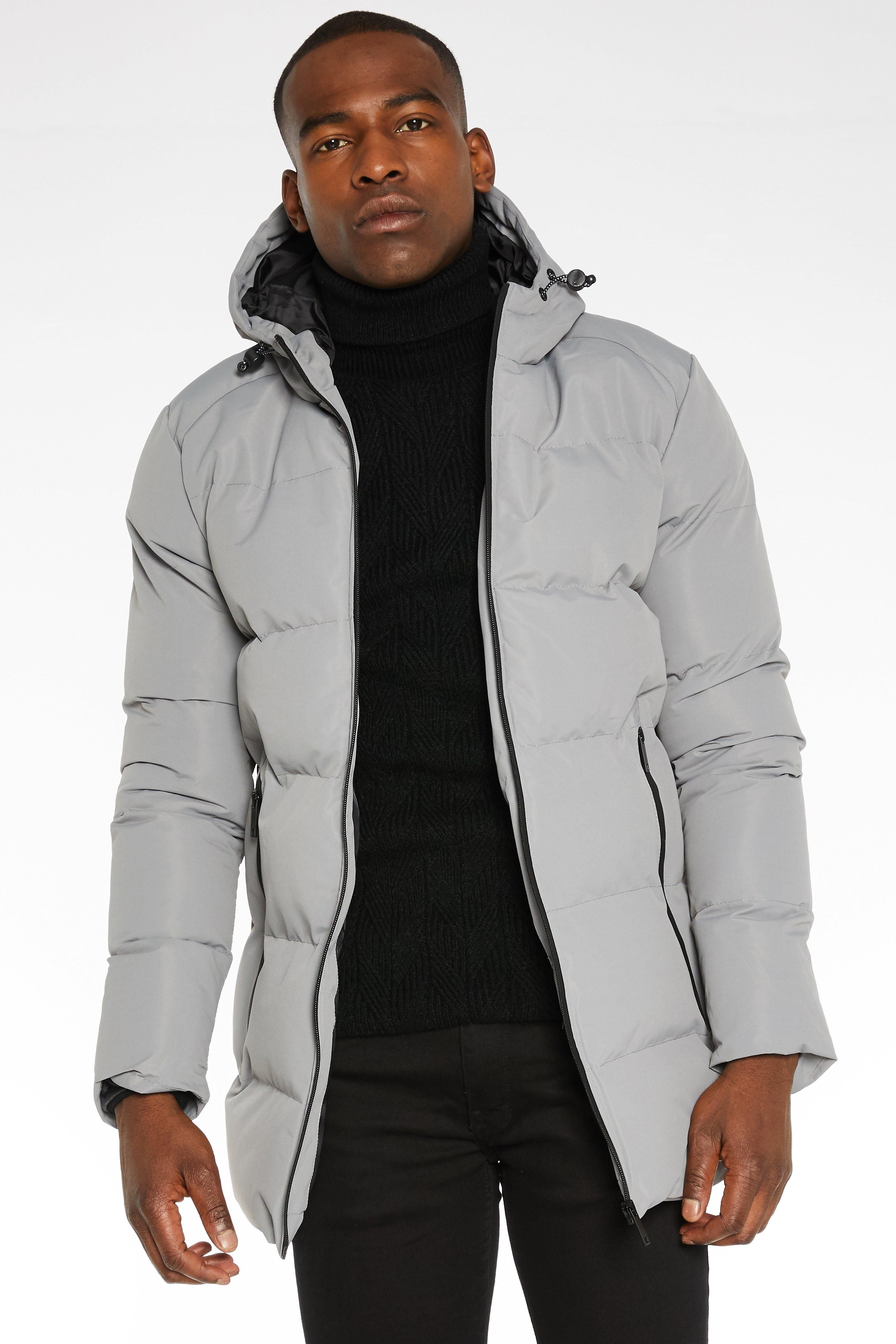 Parka Jacket  	Matte Finish  	Hooded with Draw-cord  	Zip Through Fastening  	Fuctional Pockets  	Padded  	Internal Pockets