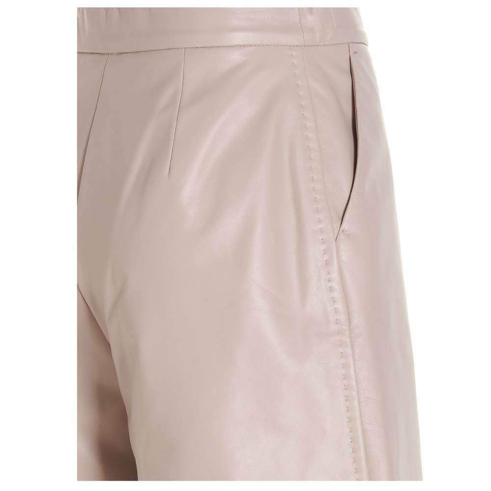 'Lacuna' nappa shorts with high waist and zip closure.
