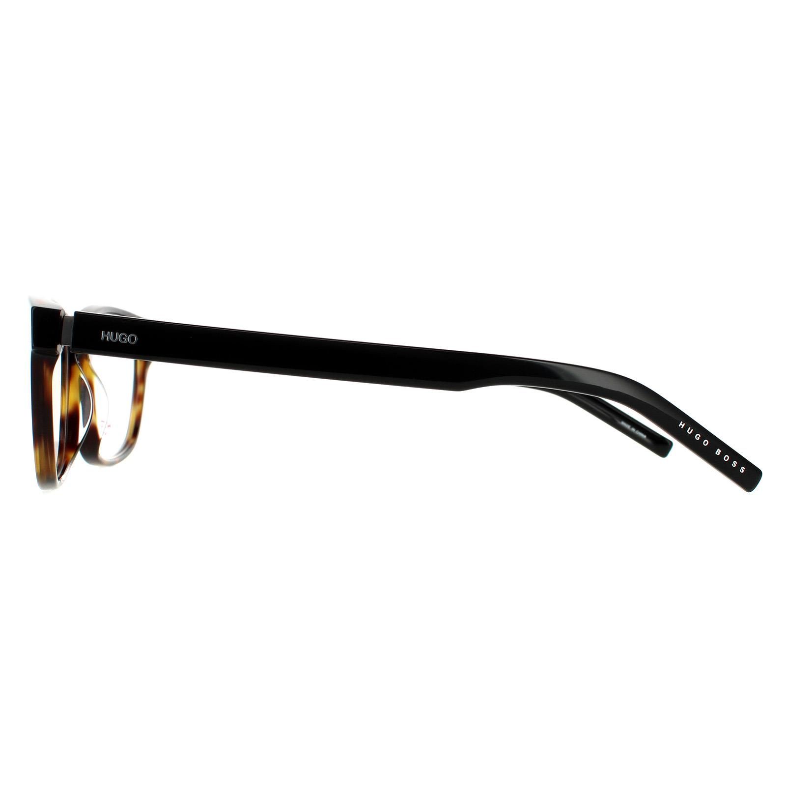 Hugo by Hugo Boss Rectangular Mens Dark Havana Glasses Frames HG 1115 are a classic square shape crafted from lightweight acetate. The Hugo Boss logo features along the temple for brand authenticity.