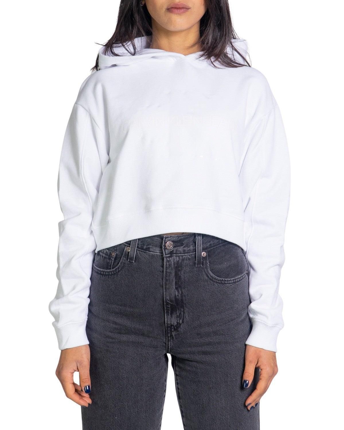 Brand: Calvin Klein Jeans
Gender: Women
Type: Sweatshirts
Season: Spring/Summer

PRODUCT DETAIL
• Color: white
• Pattern: print
• Fastening: slip on
• Sleeves: long
• Collar: hood

COMPOSITION AND MATERIAL
• Composition: -100% cotton 
•  Washing: machine wash at 30°