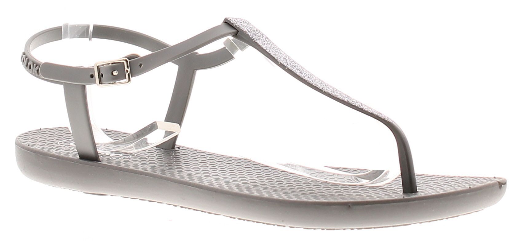 Coloko Womens Flat Sandals Flip Flops Amarylis Buckle pewter