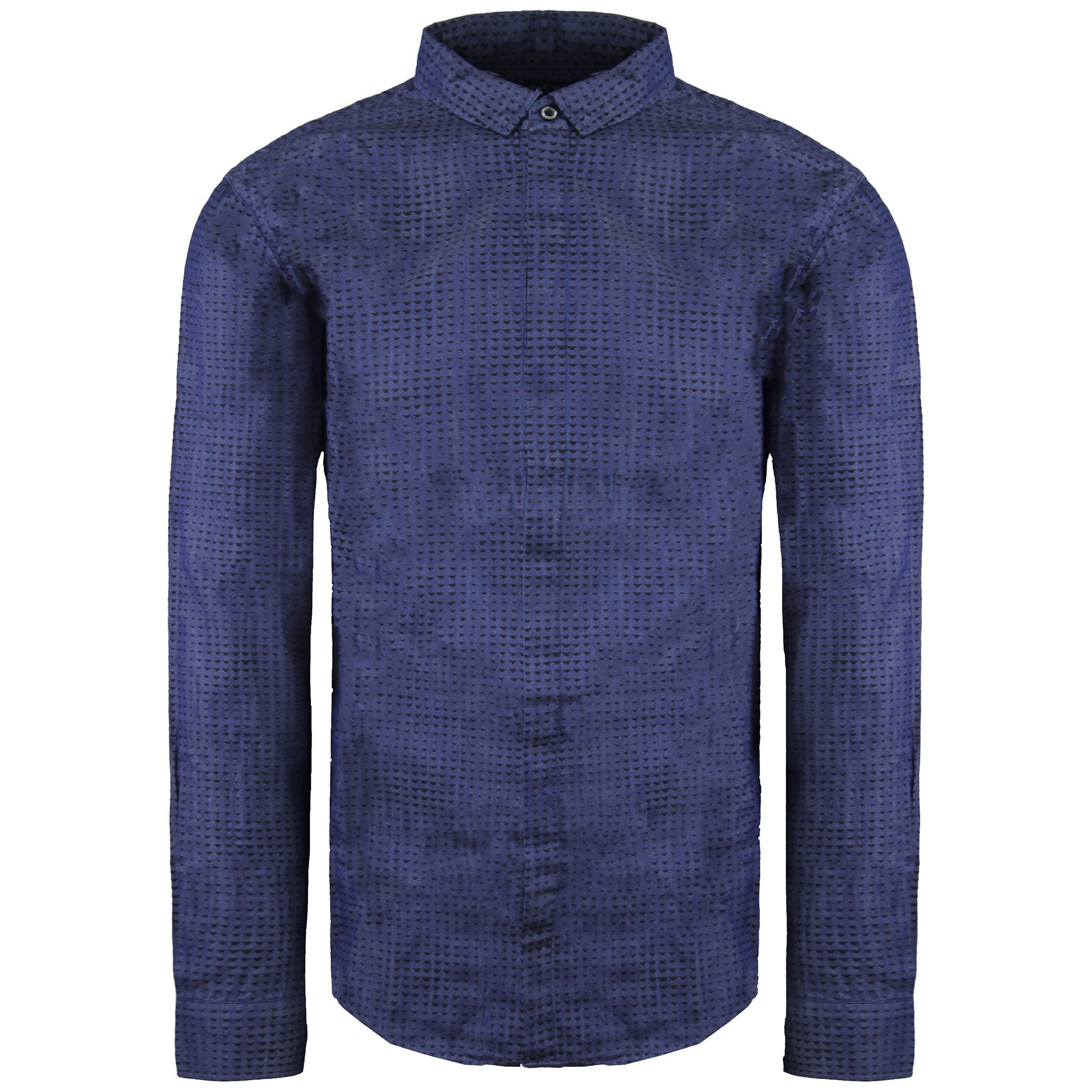 Emporio Armani Mens Navy Collared Shirt