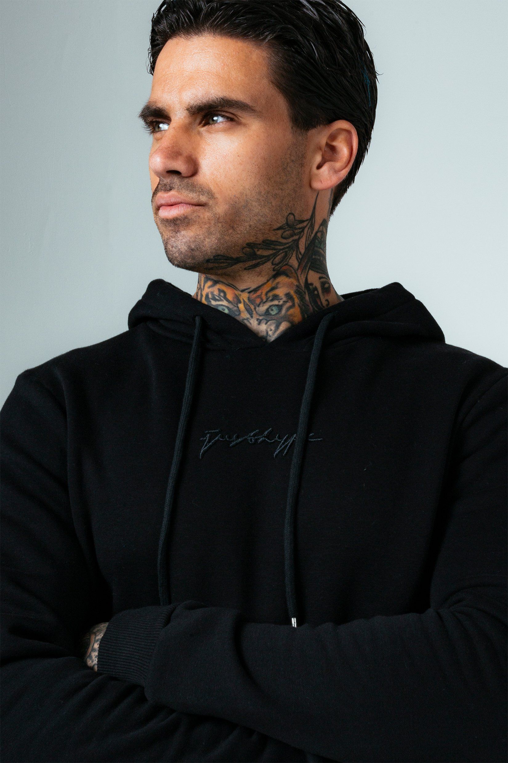 Introducing the freshest loungewear set you've ever seen! The Hype Black With Black Signature Script Men'S Hoodie & Jogger Set is your new go-to loungewear set when you need that extra comfort boost. Designed in 80% Cotton 20% Polyester for the ultimate soft touch feeling! The Hoodie features a fixed hood, kangaroo pocket, fitted hem and cuffs, finished with drawstring pullers and embossed justhype embroidery across the front in the same colour. The Joggers highlight an elasticated waistband, fitted cuffs and double pockets with tonal drawstring pullers and embossed justhype embroidery on the side of the leg. Wear together or stand alone with a pair of box fresh kicks. Machine washable. 