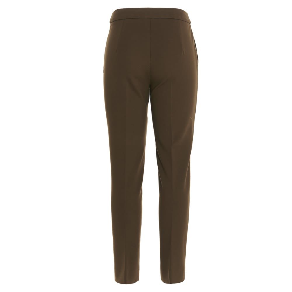 'Pegno' viscose jersey trousers with a zip, hook-and-eye and button closure, and a pleat on the front.