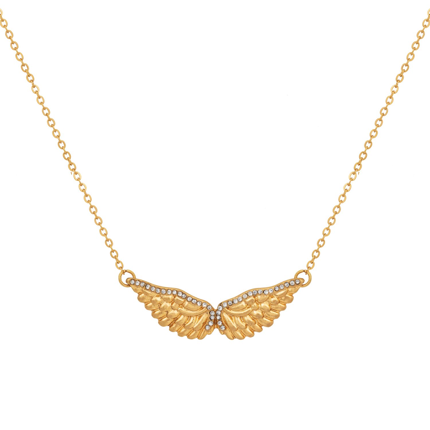 The Kate Thornton Gold plated angel wing necklace is a beautiful piece for you to treasure. The reverse of the angel wing features the inscription 
