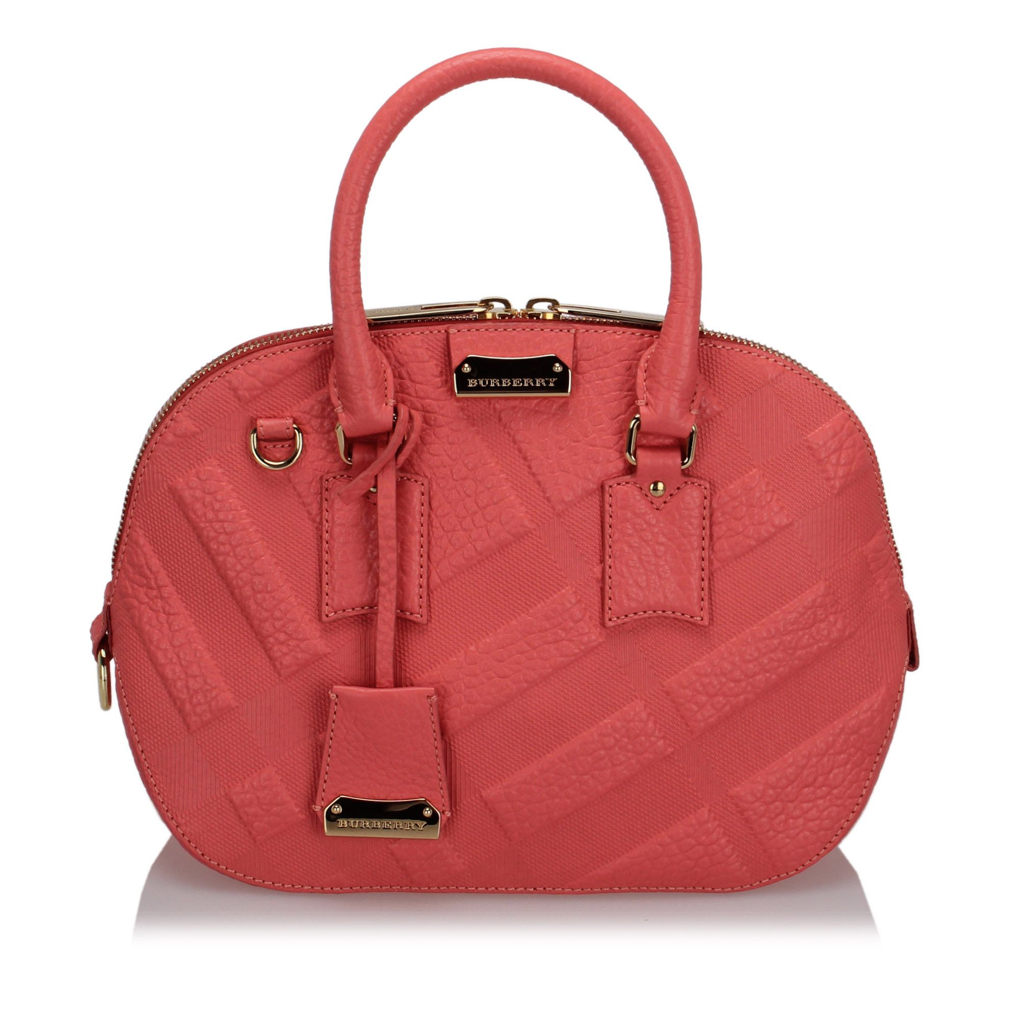 Vintage Burberry Orchard Leather Satchel Pink