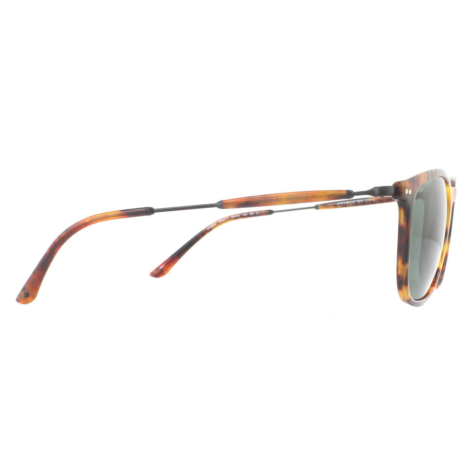 Giorgio Armani Sunglasses AR8098 559071 Yellow Havana Green are a cool lightweight acetate style with metal temple and some nice design touches from Giorgio Armani