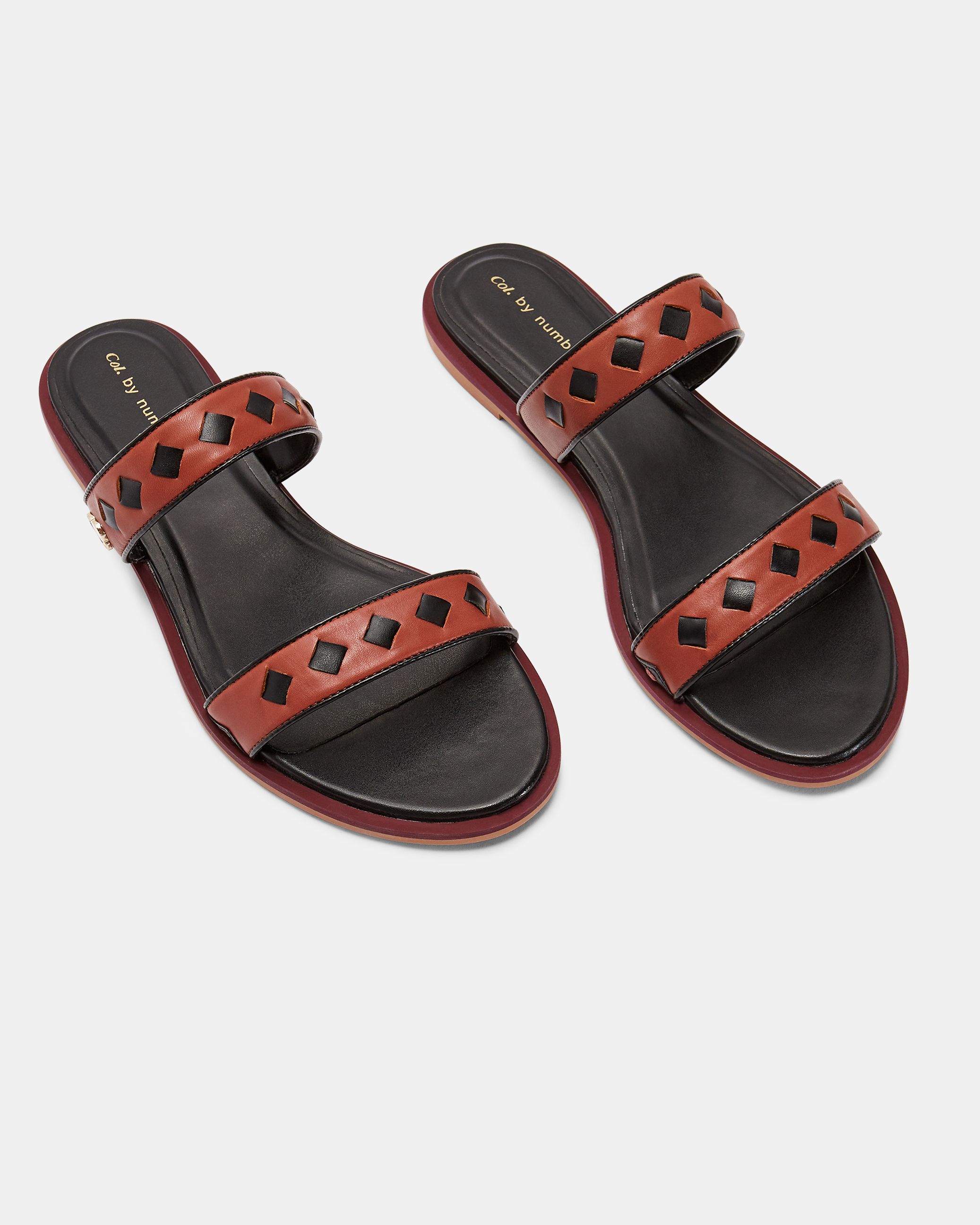 tan leather slider