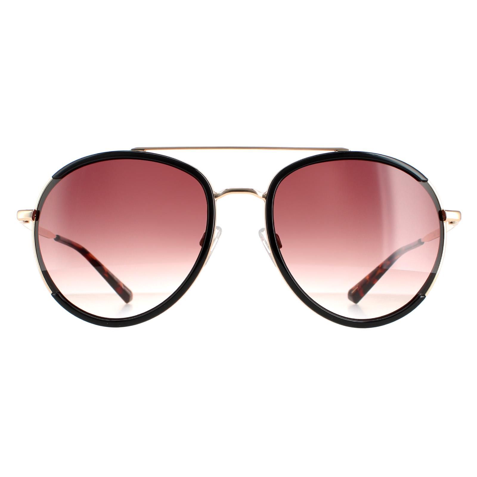 Ted Baker Aviator Womens Black Gold Brown Gradient TB1638 Gaia