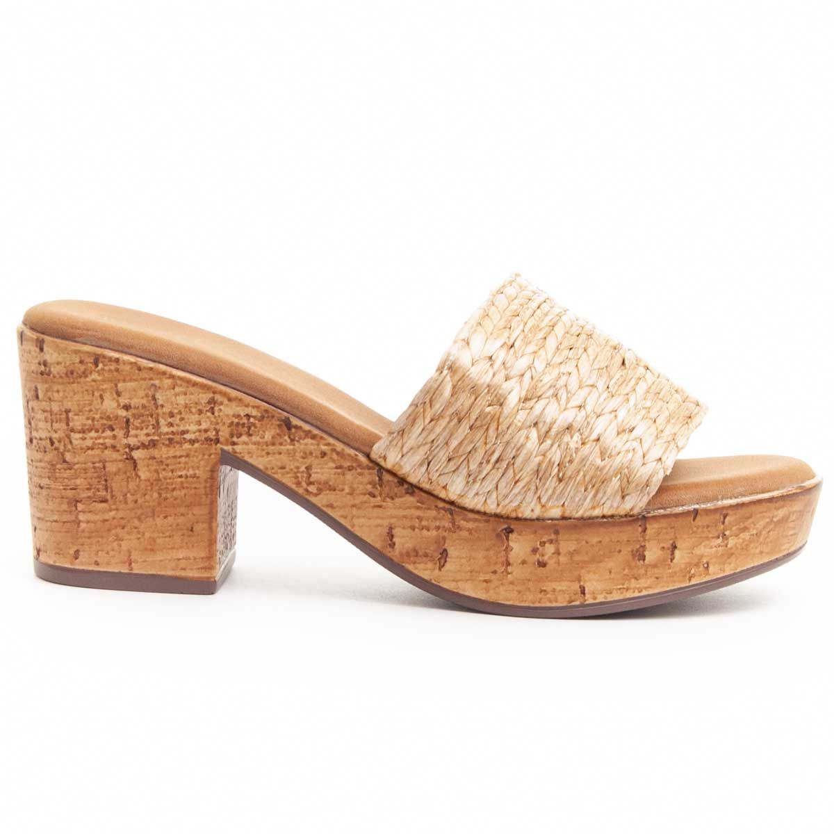 Sandal with comfortable platform and wide heel for women. Raffia lined that gives you a unique style. Quilted template that cushions your tread. Anti-slip sole and very light. The perfect sandal to go comfortable without losing style. Approximate measures: 8 cm Heel and 4 cm platform. Approximate measurement in centimeters of the inner plant: 35 / 23.4; 36/24; 37/24.6; 38/25; 39/25.6; 40/26,2; 41/26.8. Capsula by Festissimo collection.