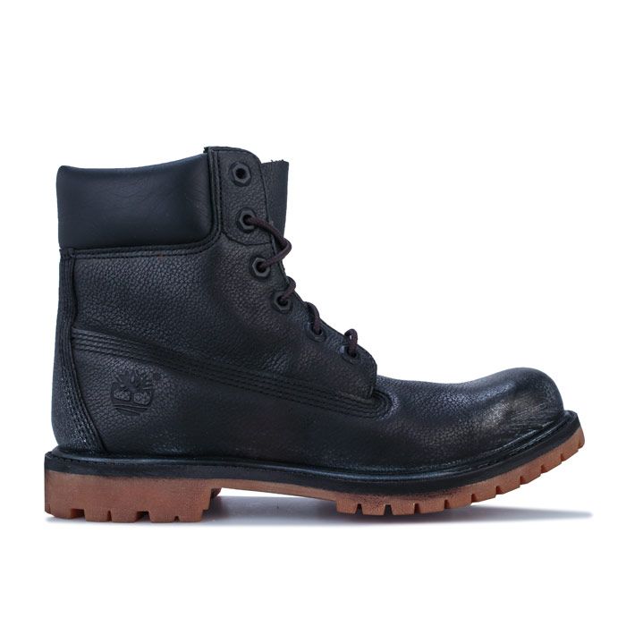 Womens Timberland 6 Inch Premium Boots in black.<BR><BR>Iconic waterproof boots.<BR>- Premium waterproof seam-sealed full grain leather from a Leather Working Group Silver-rated tannery.<BR>- Burnished finish at heel and toe for a vintage look.<BR>- Lace up design.<BR>- Padded collar.<BR>- Cosy PrimaLoft insulation maintains loft and retain warmth  even when wet.<BR>- Comfortable leather and textile lining.<BR>- Anti-Fatigue technology provides exceptional standing comfort  shock absorption and energy return all day.<BR>- Durable thick rubber lug outsole.<BR>- Boot height 15.25cm (6in) approximately.<BR>- Leather upper  Leather and textile lining  Synthetic sole.<BR>- Ref: 08555B<BR><BR>Measurements are intended for guidance only.