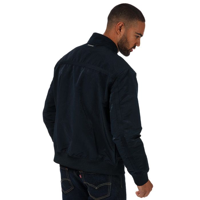 Mens Armani Exchange Bomber Jacket in navy.-Waist adjusters with snap closure.- Long sleeves.- Two-way front zip- Two side zipped  pockets.- Zipped pocket on the sleeve.- Ribbed cuffs and hem.- 70% Polyester  30% Polyamide.- Ref: 3ZZB07NCYZ1510