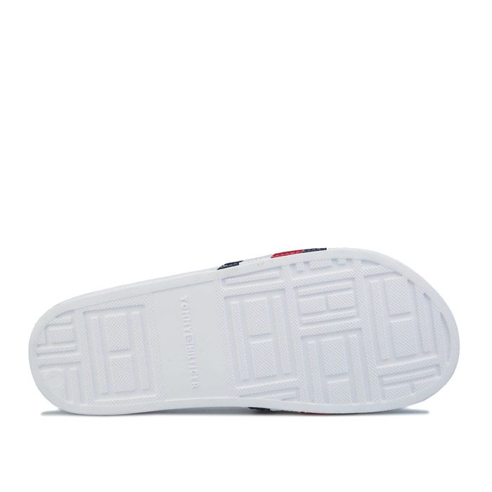 Women's Tommy Hilfiger Signature Shimmer Pool Slide Sandals in White