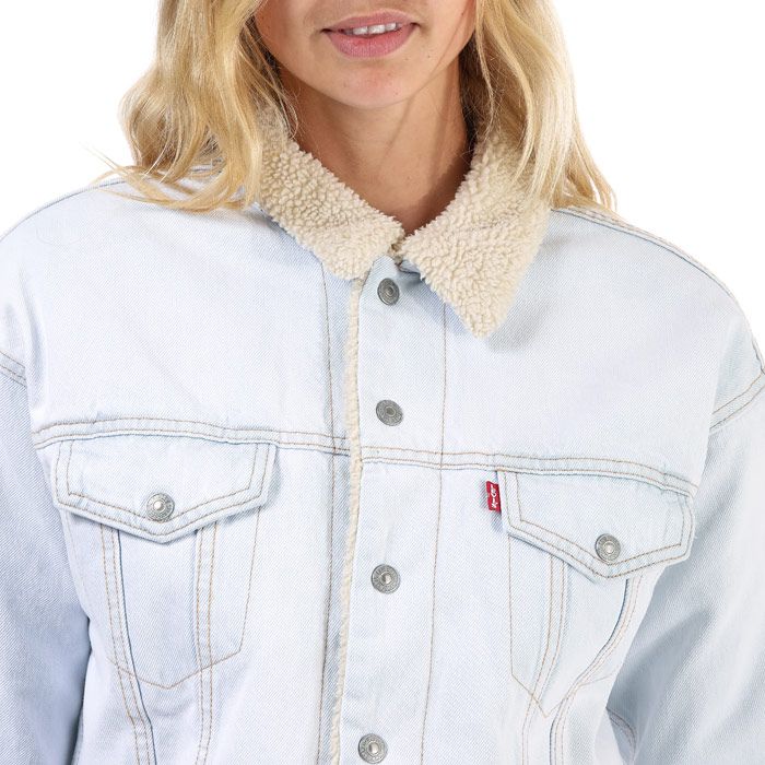 Levis Cropped Dad Sherpa Trucker Jacket 