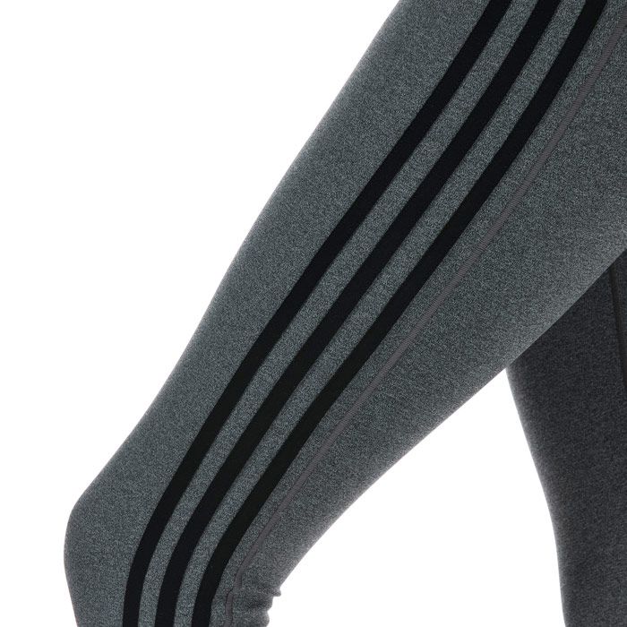 Womens adidas Believe This 2.0 3- Stripes 7-8 Tights in charcoal marl.- Flat elasticated waistband.- Seven-eighth length.- Printed branding.- High rise.- Moisture-absorbing AEROREADY.- Polygiene® odour control technology.- Tight fit.- Main Material: 34% Nylon  34% Polyester  32% Elastane. Machine washable.- Ref: GC7178