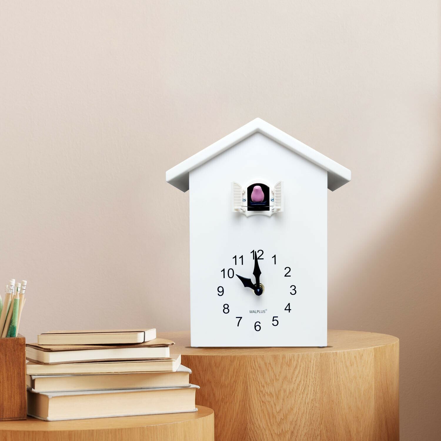 Walplus White Cuckoo Table Clock White Window clock, Bedroom, Living room, Modern, Home office