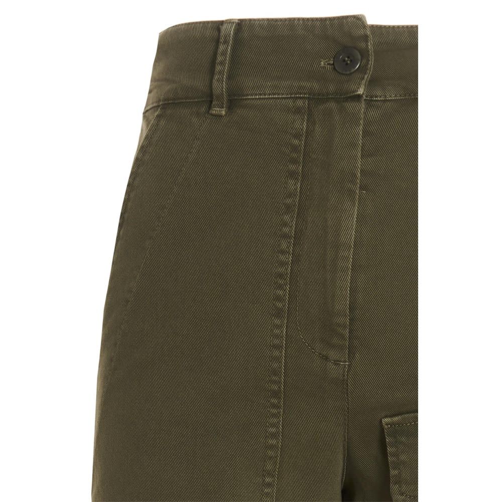 Cotton trousers with pockets, a zip and button, a straight leg and elasticized waistband.