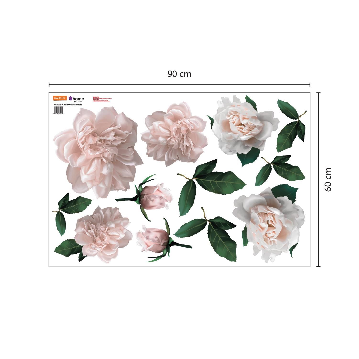Oversized Classic Rose Wall Stickers, Kitchen, Bathroom, Living room
