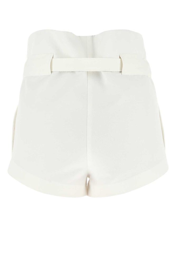 White cotton blend shorts