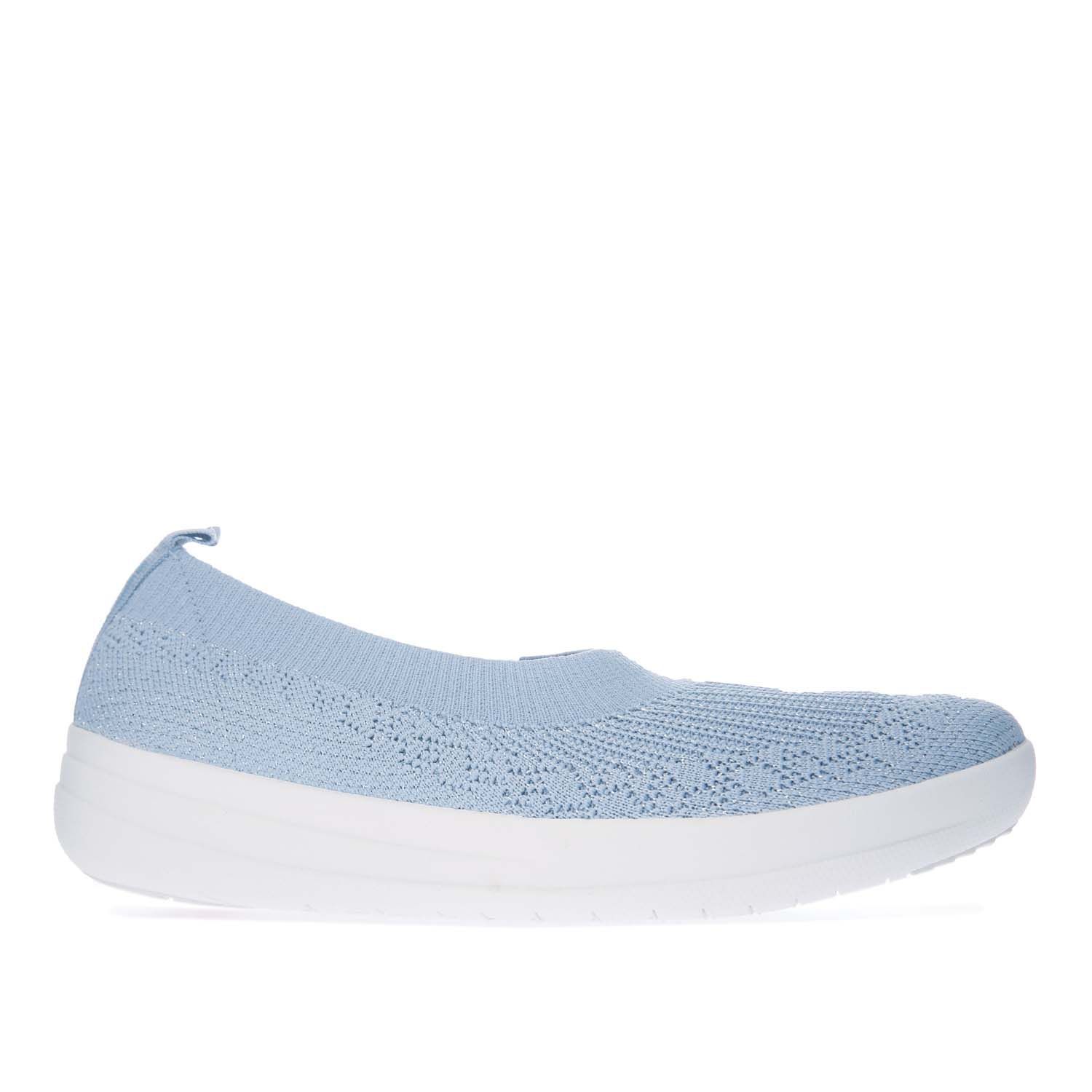 Women's Fitflop Uberknit Ballet Pumps in Light Blue