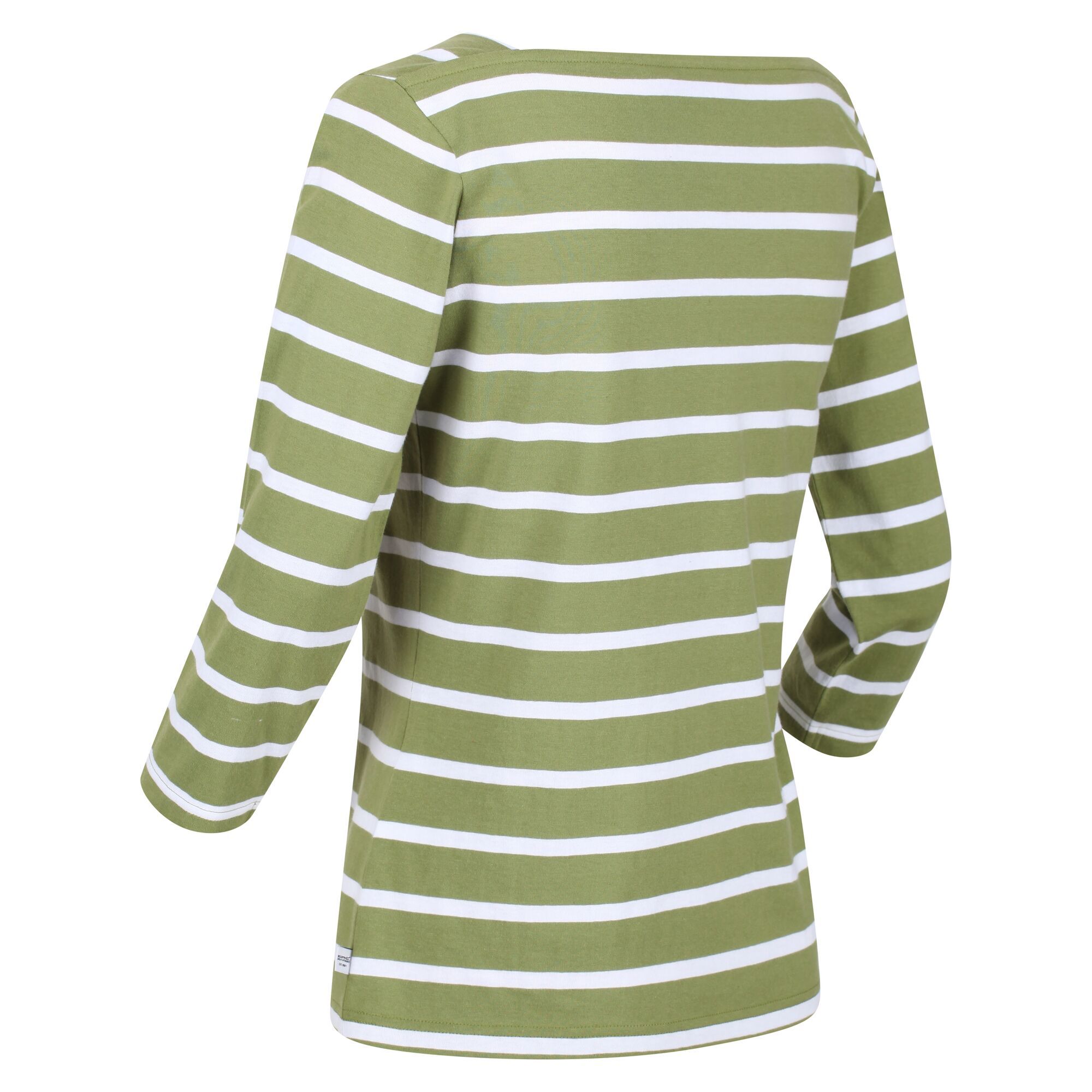 100% Cotton. Fabric: Coolweave. Design: Stripe. Sleeve-Type: 3/4 Sleeve. Neckline: Square Neck. Branded Tab, Side Vents, Supersoft, Tearaway Label. Fabric Technology: Breathable. Sustainable Materials.