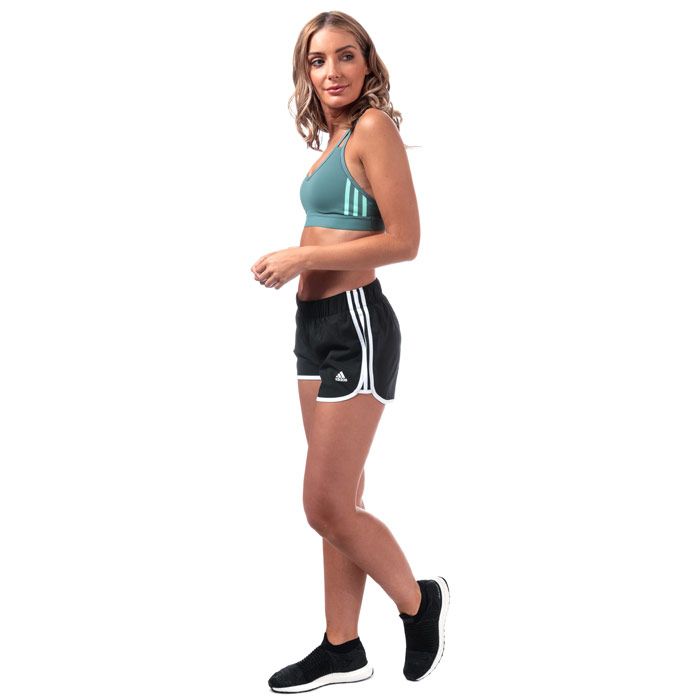Womens adidas M10 Icon Shorts in black - white.<BR><BR>Slim fitting running shorts with iconic 3-Stripes detail.<BR>- climalite® fabric sweeps sweat away from your skin.<BR>- Elasticated waist with inner drawcord.<BR>- Inner key pocket.<BR>- Perforated mesh inner brief.<BR>- 3-Stripes to sides with mesh inserts.<BR>- Sporty curved hems.<BR>- Printed adidas logo at left thigh.<BR>- Slim fit.<BR>- Inside leg length measures 4in approximately.<BR>- Main material: 100% Polyester.  Inner brief: 100% Polyester.  Machine washable.<BR>- Ref: CE2014<BR><BR>Measurements are intended for guidance only.