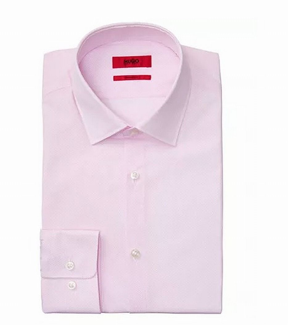 Color: Pinks Size Type: Regular Dress Shirt Size: 17 Type: Dress Shirt Sleeve Length: 36/37 Pattern: Solids Fit: Slim Fit, Fitted Collar: Point (Straight) Cuff Style: Standard Cuff Material: 100% Cotton