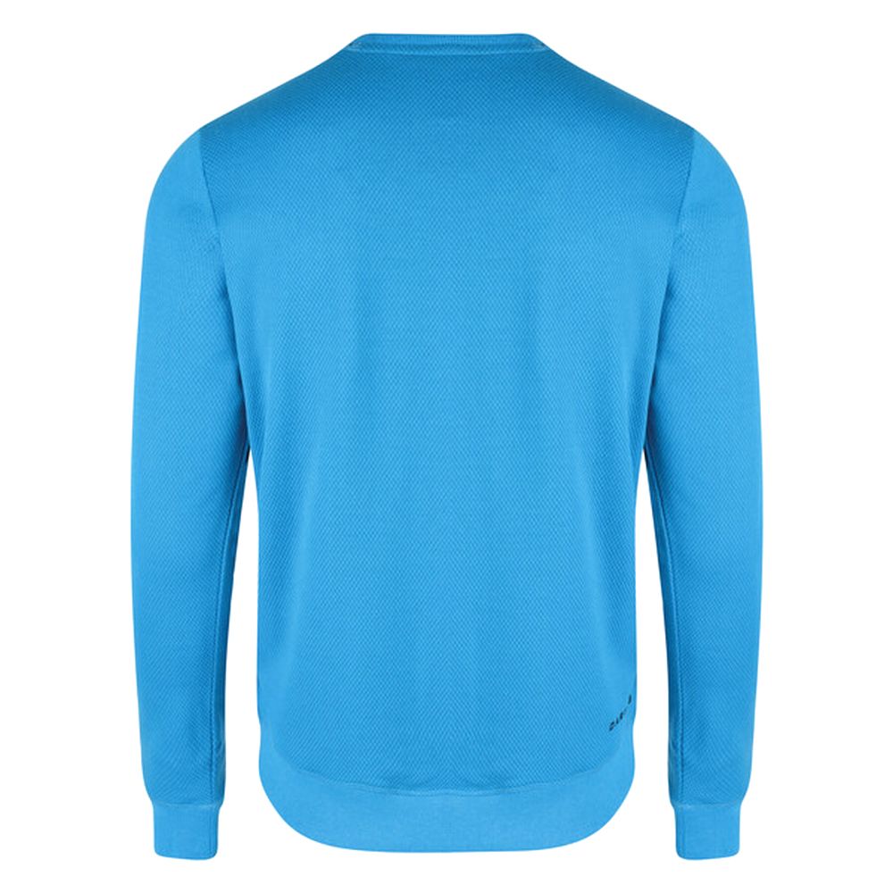 Jumper with relaxed fit and ribbed collar, cuffs, and hem. Ideal for casual use or exercise. 65% polyester, 35% cotton loopback jersey fabric. Machine washable.