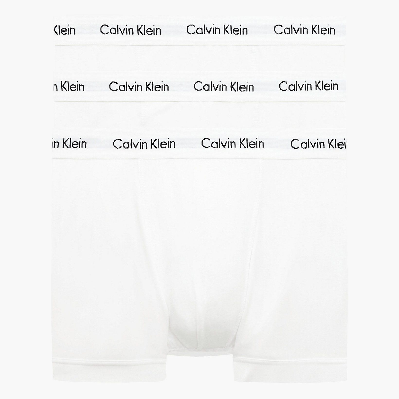 Calvin Klein 3 Pack Trunks - Mid Rise - Cotton Stretch, White