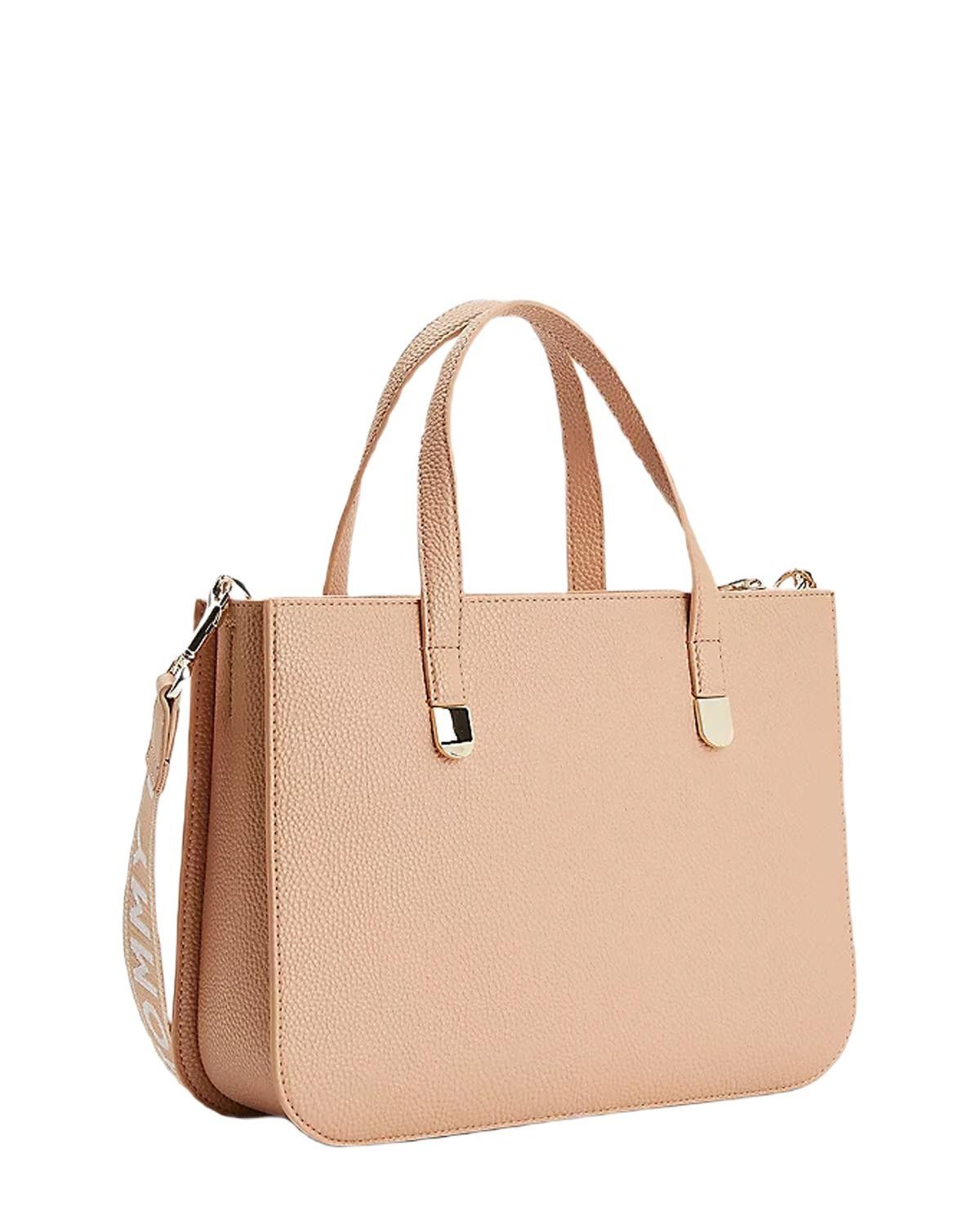 Brand: Tommy Hilfiger Gender: Women Type: Bags Season: Spring/Summer  PRODUCT DETAIL • Color: pink • Pattern: plain • Fastening: with zip • Size (cm): 23x31x9cm  • Details: -handbag -with shoulder strap   COMPOSITION AND MATERIAL • Composition: -100%  polyurethane