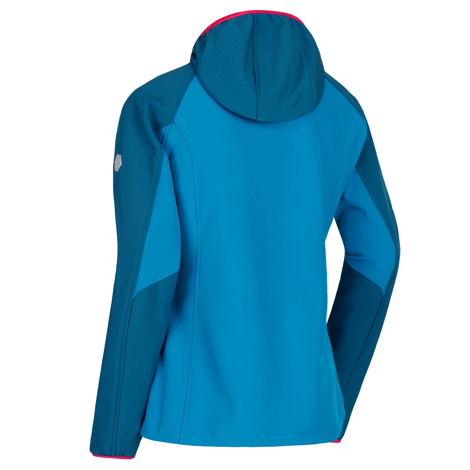 100% Polyester. Streamlined protection for active days at altitude. Technical softshell hoody. Durable and warm. Offers stretch and provides wind and water resistance. Peaked hood with 2 way adjusters. Stretch binding cuffs and hem. Zipped pockets.
