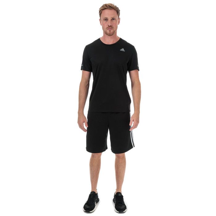 Mens adidas Run It T-Shirt in black.<BR><BR>Lightweight  sweat-wicking running t-shirt.<BR>- climalite® fabric sweeps sweat away from your skin.<BR>- Crew neck.<BR>- Short sleeves with reflective details.<BR>- Flatlock seams reduce chafing and skin irritation.<BR>- Reflective adidas logo at left chest.<BR>- Regular fit.<BR>- Main material: 51% Polyester  49% Recycled Polyester.  Machine washable.<BR>- Ref: CG1953