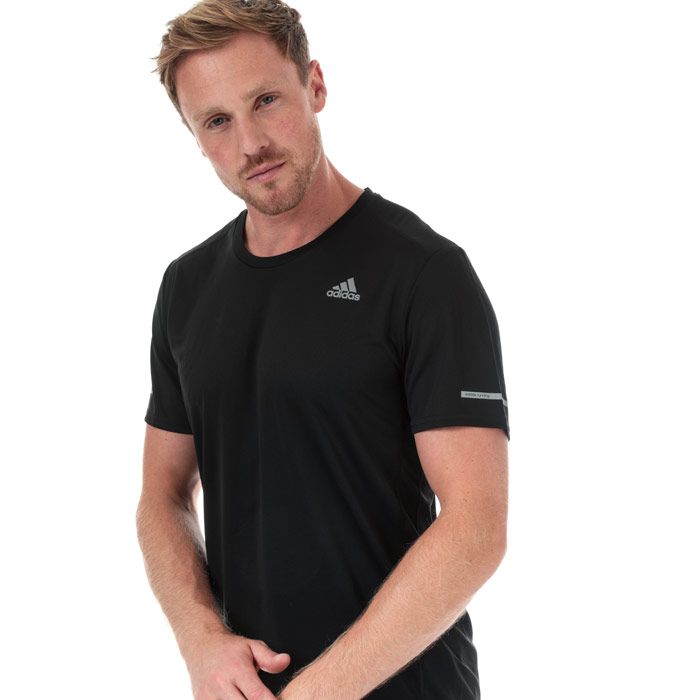 Mens adidas Run It T-Shirt in black.<BR><BR>Lightweight  sweat-wicking running t-shirt.<BR>- climalite® fabric sweeps sweat away from your skin.<BR>- Crew neck.<BR>- Short sleeves with reflective details.<BR>- Flatlock seams reduce chafing and skin irritation.<BR>- Reflective adidas logo at left chest.<BR>- Regular fit.<BR>- Main material: 51% Polyester  49% Recycled Polyester.  Machine washable.<BR>- Ref: CG1953