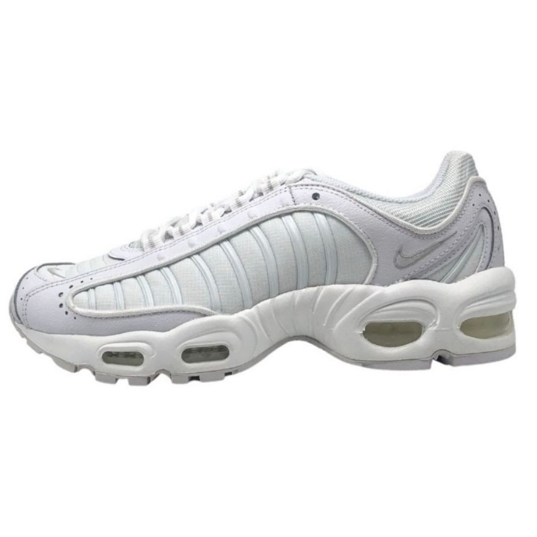 Nike Air Max Tailwind IV Womens White Sneakers. Textile and Other Materials Upper, Rubber Sole. Style: CK2613 103. Air Cushioned. Lace Fasten Trainers. Branding On Side Of Shoe And Tongue