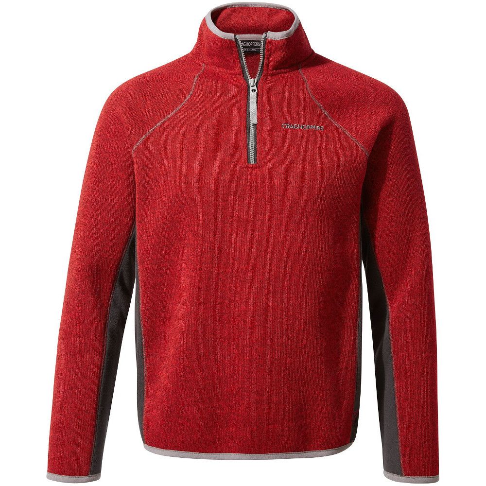Casual pullover top that insulates like a fleece. The smooth knit-look fabric creates bags of casual appeal, incorporating inner-arm microfleece panels for a textural, two-tone contrast. Finished with colourful zip and elasticated trim. Ideal for a post-games cover-up.