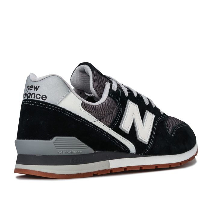 Mens New Balance 996 Trainers in black - munsell white.<BR><BR>- Mesh upper with suede overlays.<BR>- Lace up fastening.<BR>- Padded collar and tongue.<BR>- Contrast heel patch.<BR>- Comfortable textile lining.<BR>- Removable cushioned sockliner.<BR>- Dual-density C-CAP midsole technology offers both comfort and stability.<BR>- Embroidered glitter accents.<BR>- New Balance branding at tongue  side and heel.<BR>- Durable rubber outsole.<BR>- Suede and textile upper  Textile lining  Synthetic sole.<BR>- Ref: CM996SMB