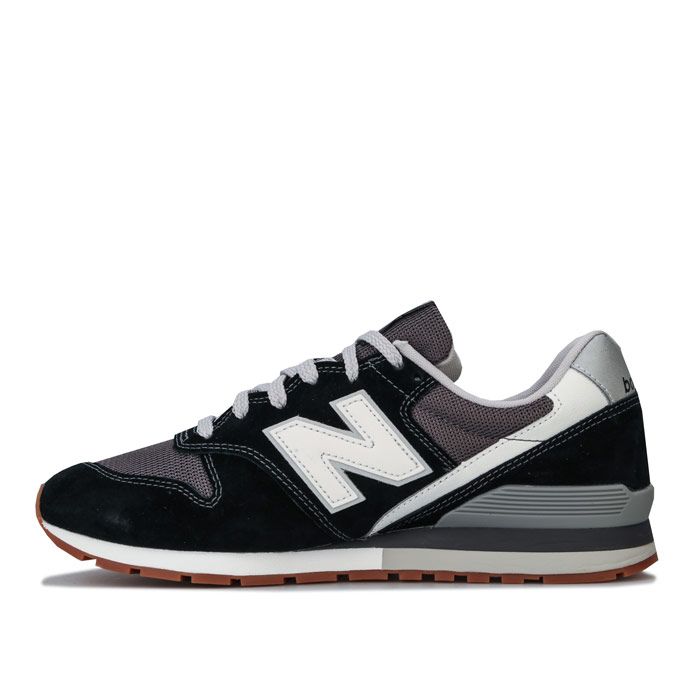 Mens New Balance 996 Trainers in black - munsell white.<BR><BR>- Mesh upper with suede overlays.<BR>- Lace up fastening.<BR>- Padded collar and tongue.<BR>- Contrast heel patch.<BR>- Comfortable textile lining.<BR>- Removable cushioned sockliner.<BR>- Dual-density C-CAP midsole technology offers both comfort and stability.<BR>- Embroidered glitter accents.<BR>- New Balance branding at tongue  side and heel.<BR>- Durable rubber outsole.<BR>- Suede and textile upper  Textile lining  Synthetic sole.<BR>- Ref: CM996SMB