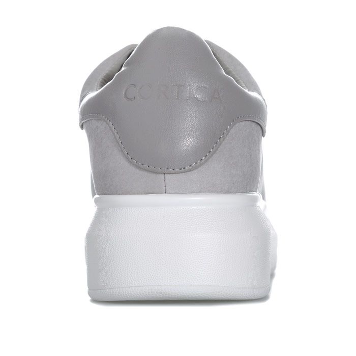 Womens Cortica Motto W1.3 318 Velvet Trainers in grey. –Luxe velvet upper. – Lace up fastening with comfortable flat laces. – Perforated sidewall detail. – Padded collar and tongue. – Tonal synthetic leather heel patch. – Removable cushioned sockliner. – Chunky platform midsole. – Honeycomb outsole. – Debossed Cortica branding at back heel. – Textile upper – Synthetic and textile lining – Synthetic sole. – Ref: CORQ318018
