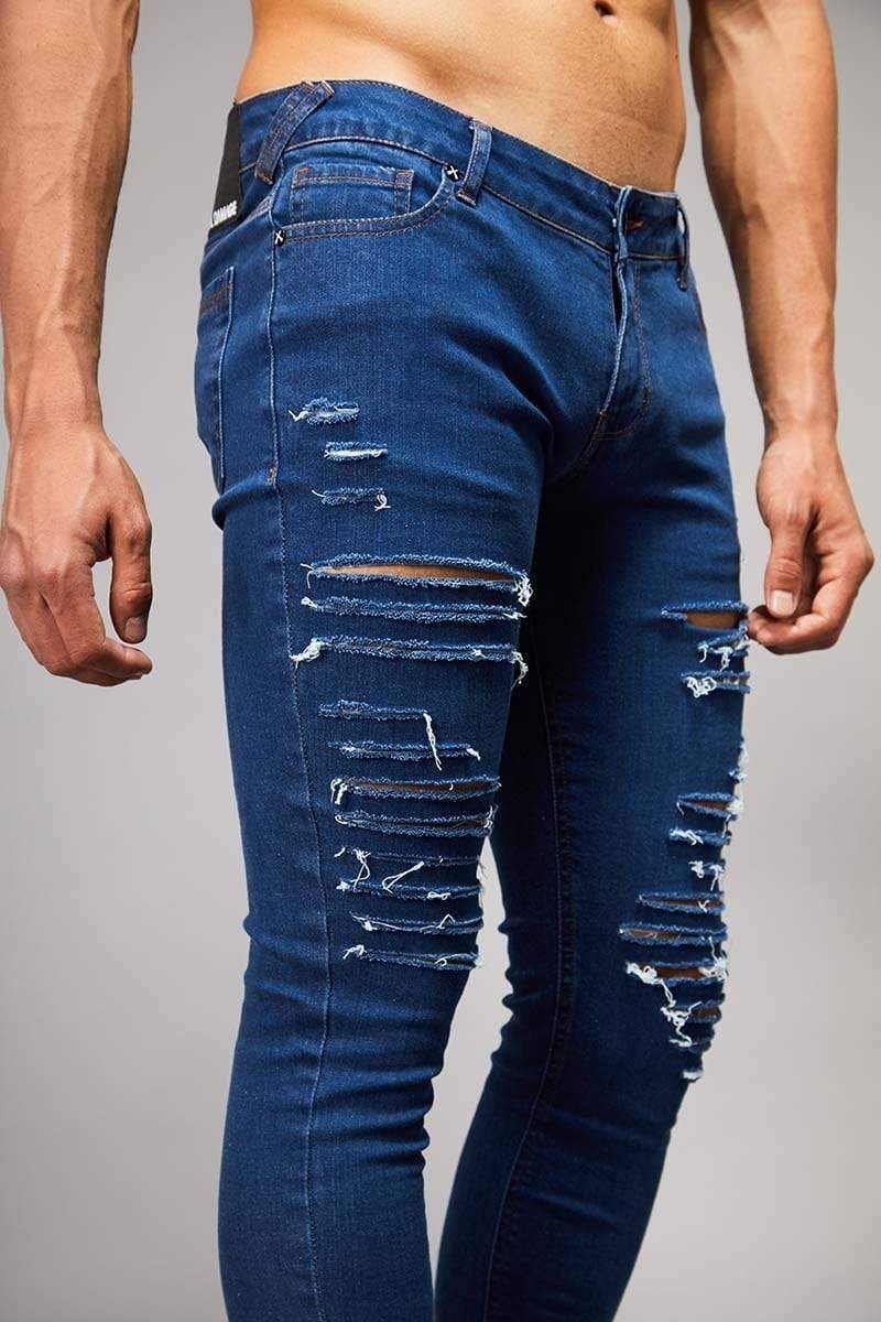 Camden Jeans by Criminal Damage, Distressed Super Skinny Jeans, Ripped design, Concealed fly, Regular rise, Comfort stretch fabric.