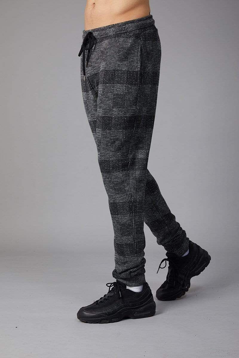 Bereck jogger with check pattern all-over, Side and hip pockets, Adjustable waistband