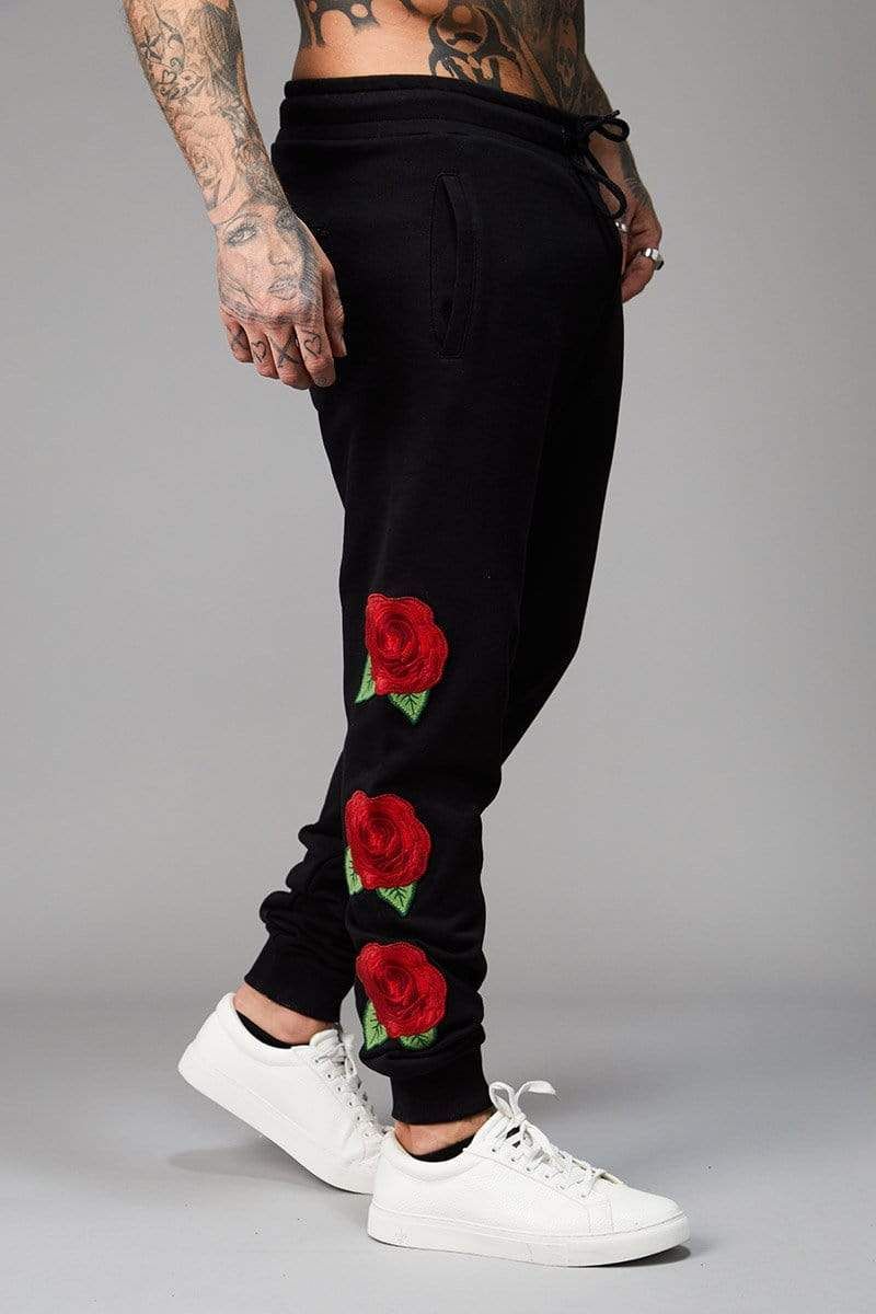 Rosa jogger with embroidered roses, CD Logo details