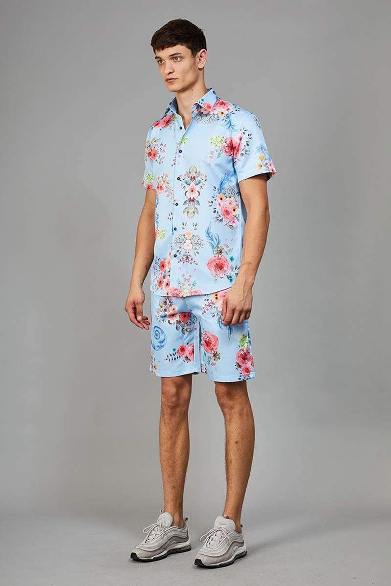 Connor short sleeve shirt with floral print all-over