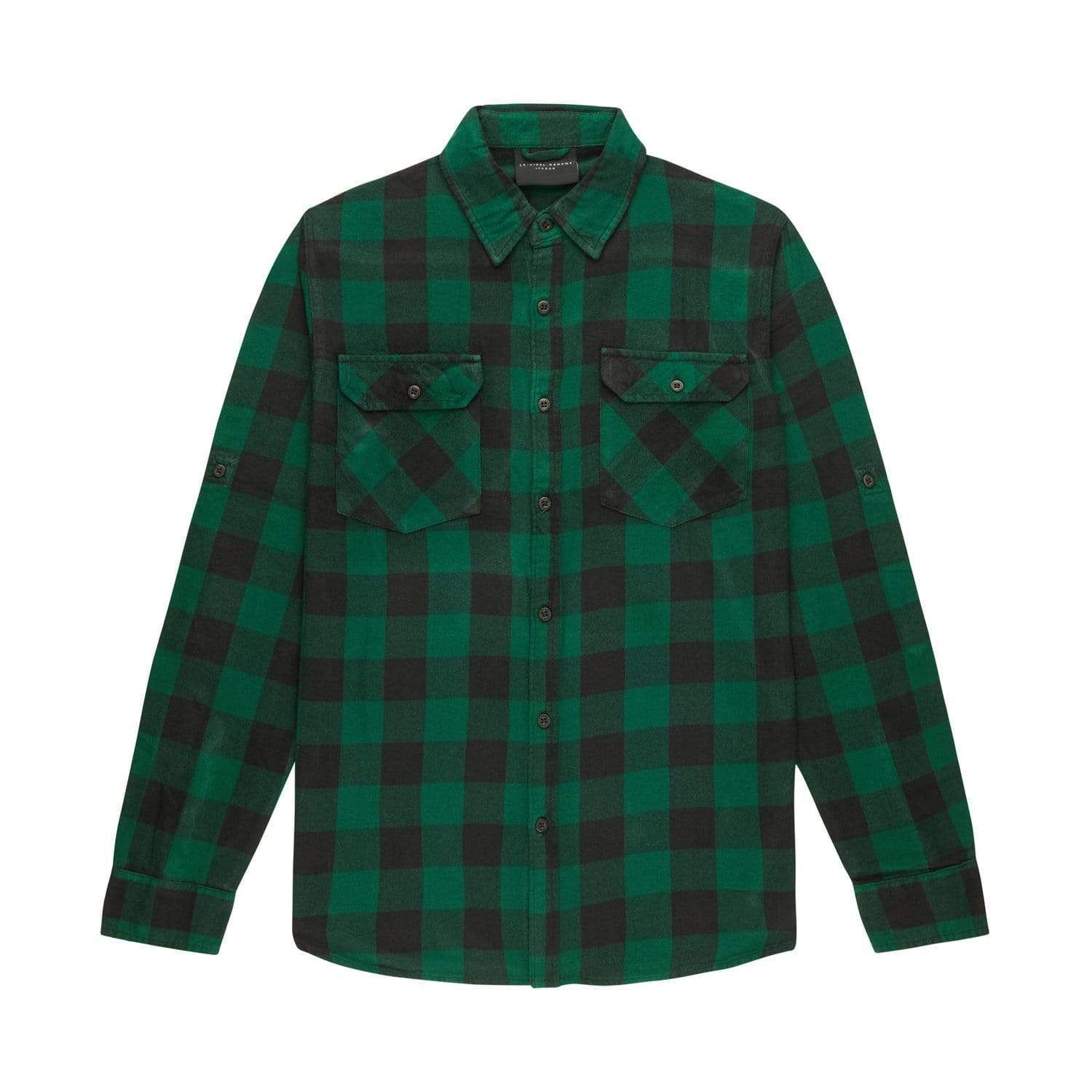 Classic button up check shirt, Chest pocket with logo tab