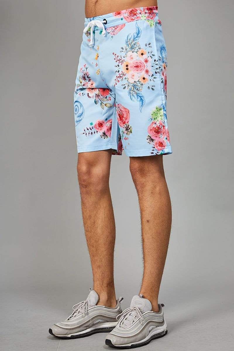 Connor shorts with floral print all-over, Adjustable waistband, Side pockets and hip pocket
