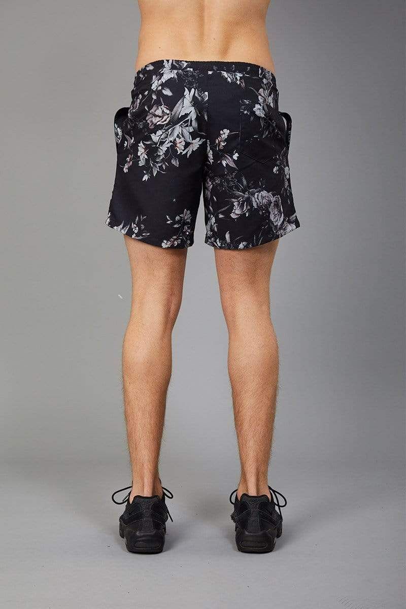 Sinclair swim shorts with white/multi floral print all-over, Adjustable waistband, Side Pockets