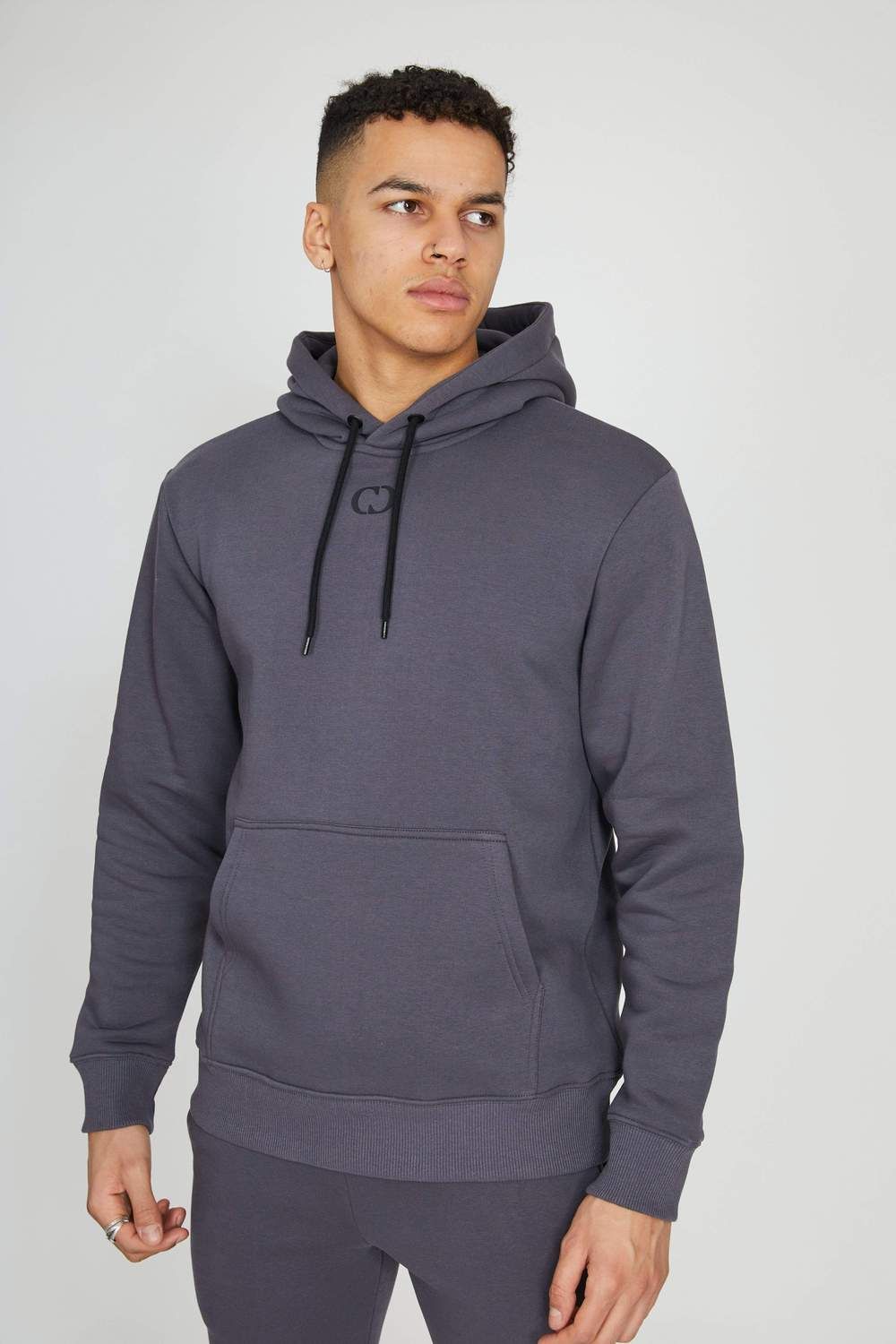 ESSENTIAL HOOD - CHARCOAL - 80% COTTON, 20% POLYESTER