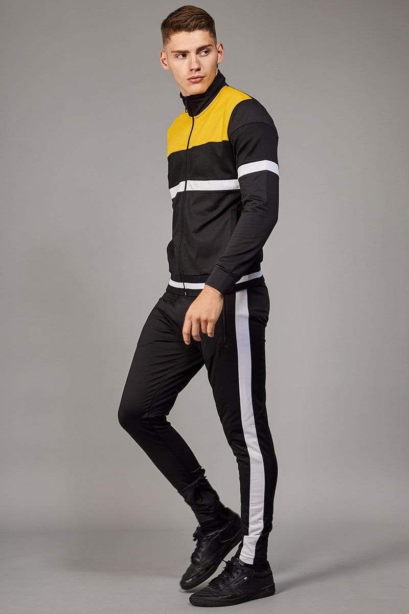 Cut and sew colour block track top, Regular fit, Cut and sew colour block design, High neck front zip