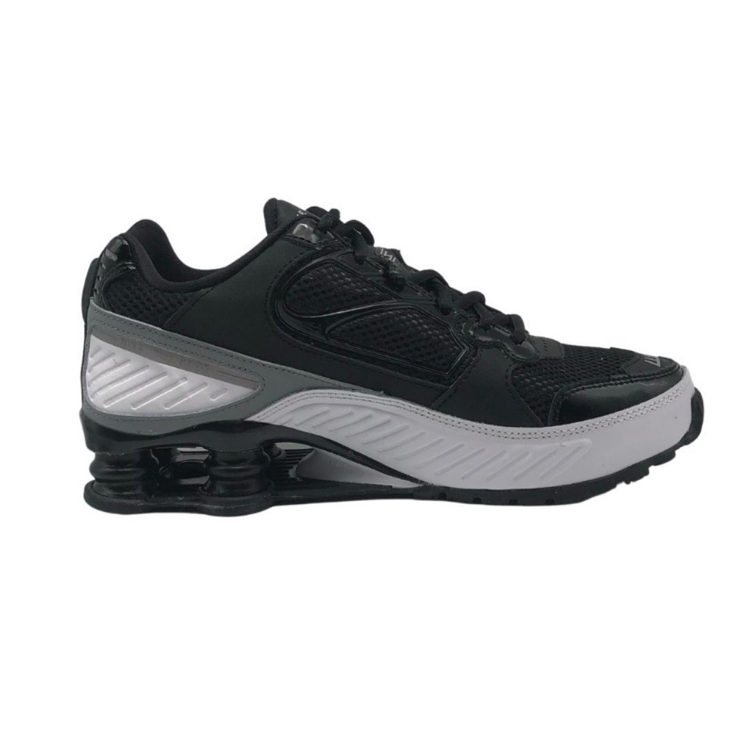 Nike Shox Enigma 9000 Womens Black White Sneakers. Textile and Other Materials Upper, Rubber Sole. Style: CT4084 001. Nike Shox Cushioning. Lace Fasten Trainers. Branding On The Tongue