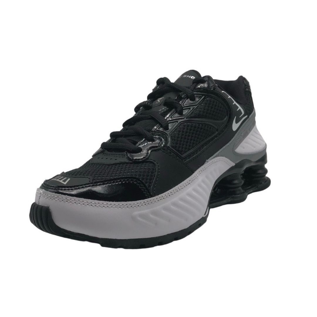 Nike Shox Enigma 9000 Womens Black White Sneakers. Textile and Other Materials Upper, Rubber Sole. Style: CT4084 001. Nike Shox Cushioning. Lace Fasten Trainers. Branding On The Tongue